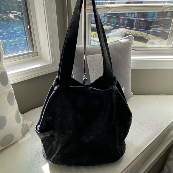 Navy blue leather Cole Haan handbag - Picture 2 of 3